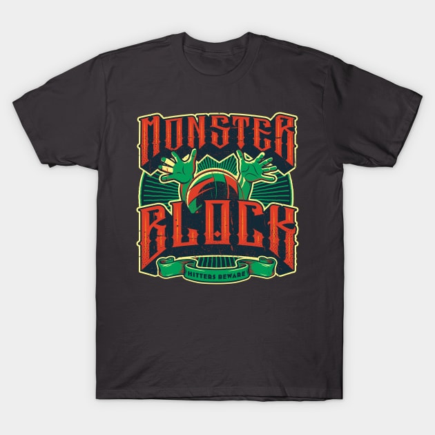 Monster Block | Metal-inspired Volleyball design T-Shirt by Volleyball Merch